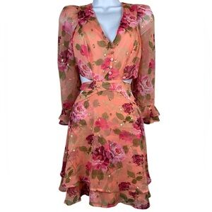 Anthropologie RAHI Florence Floral Print Cutout Mini Dress